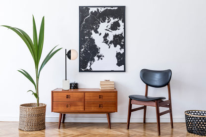 Eclipse 1 Light Black Table Lamp With Frosted White Glass