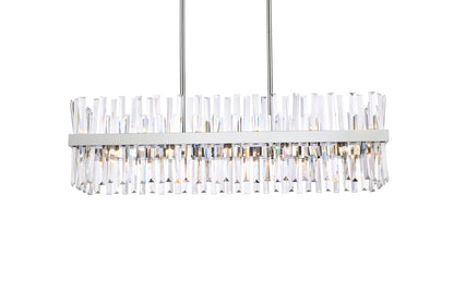 Serephina 42 inch crystal rectangle chandelier light in chrome