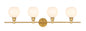 Collier 4 light Brass and Frosted white glass Wall sconce
