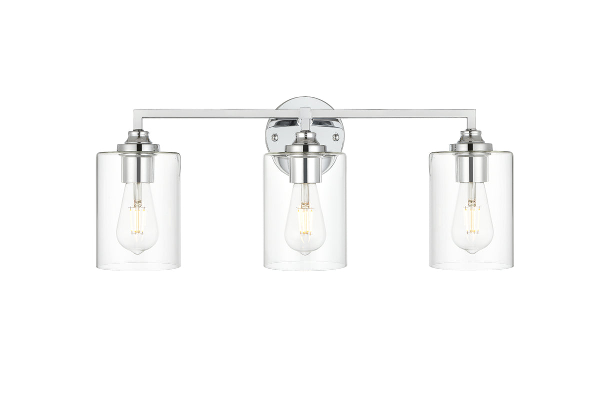 Mayson 3 light Chrome and Clear Bath Sconce