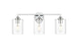 Mayson 3 light Chrome and Clear Bath Sconce