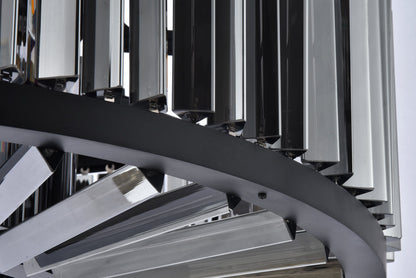 Chelsea 10 light Matte Black Chandelier Silver Shade (Grey) Royal Cut Crystal