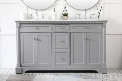60 inch double bathroom vanity in Grey