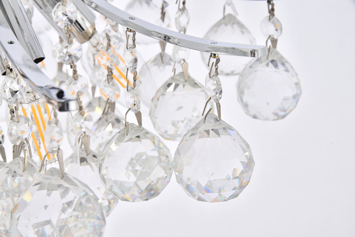 Toureg 6 light Chrome Pendant Clear Royal Cut Crystal