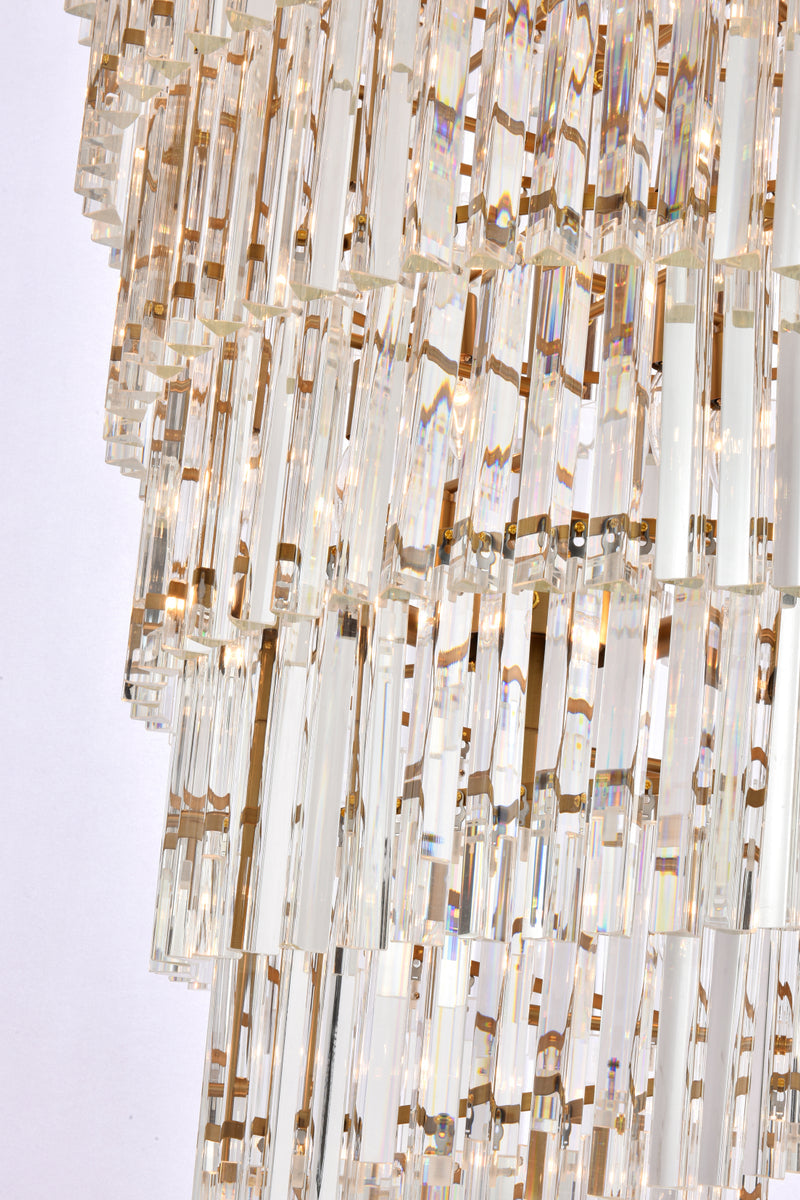 Sydney 36.5 inch spiral crystal chandelier in satin gold