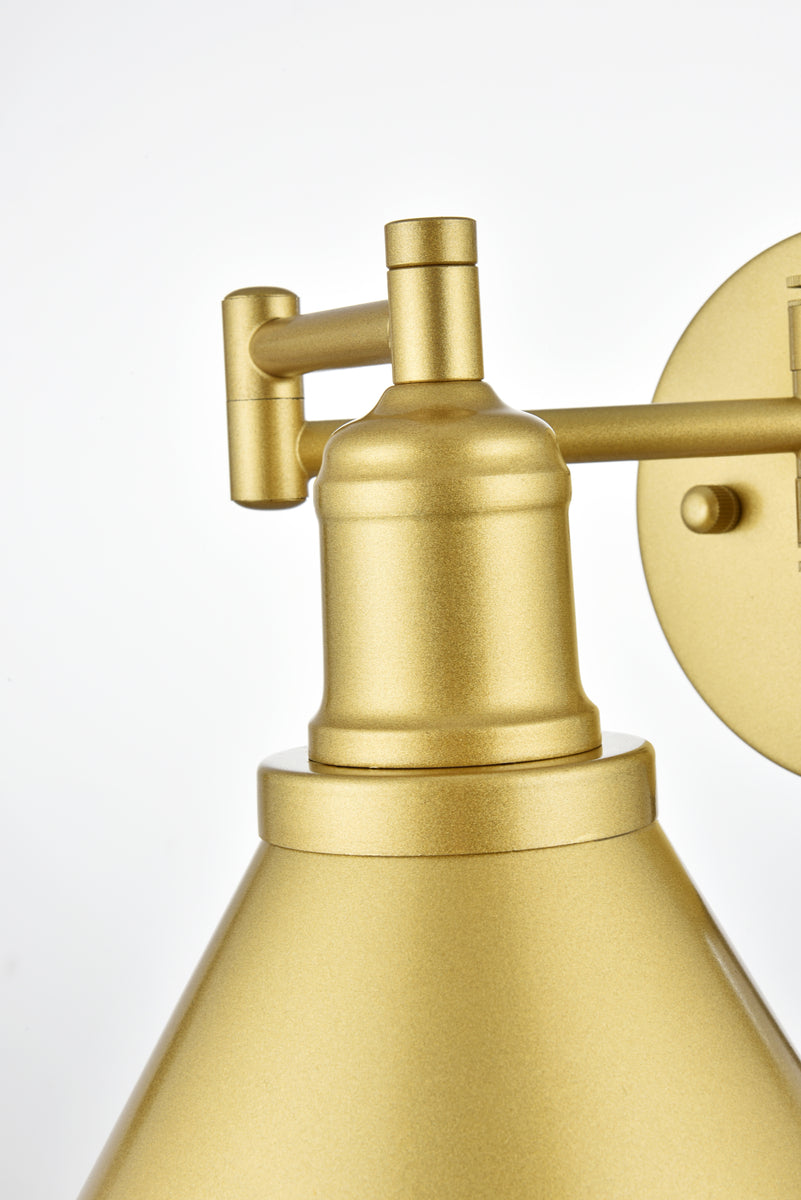 Jair 1 light Brass swing arm plug in wall sconce