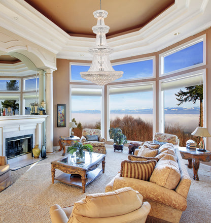 Primo 42 light Chrome Chandelier Clear Royal Cut Crystal