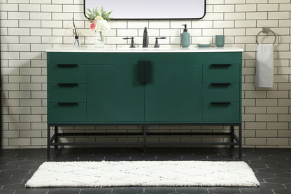 60 inch Single bathroom vanity in green