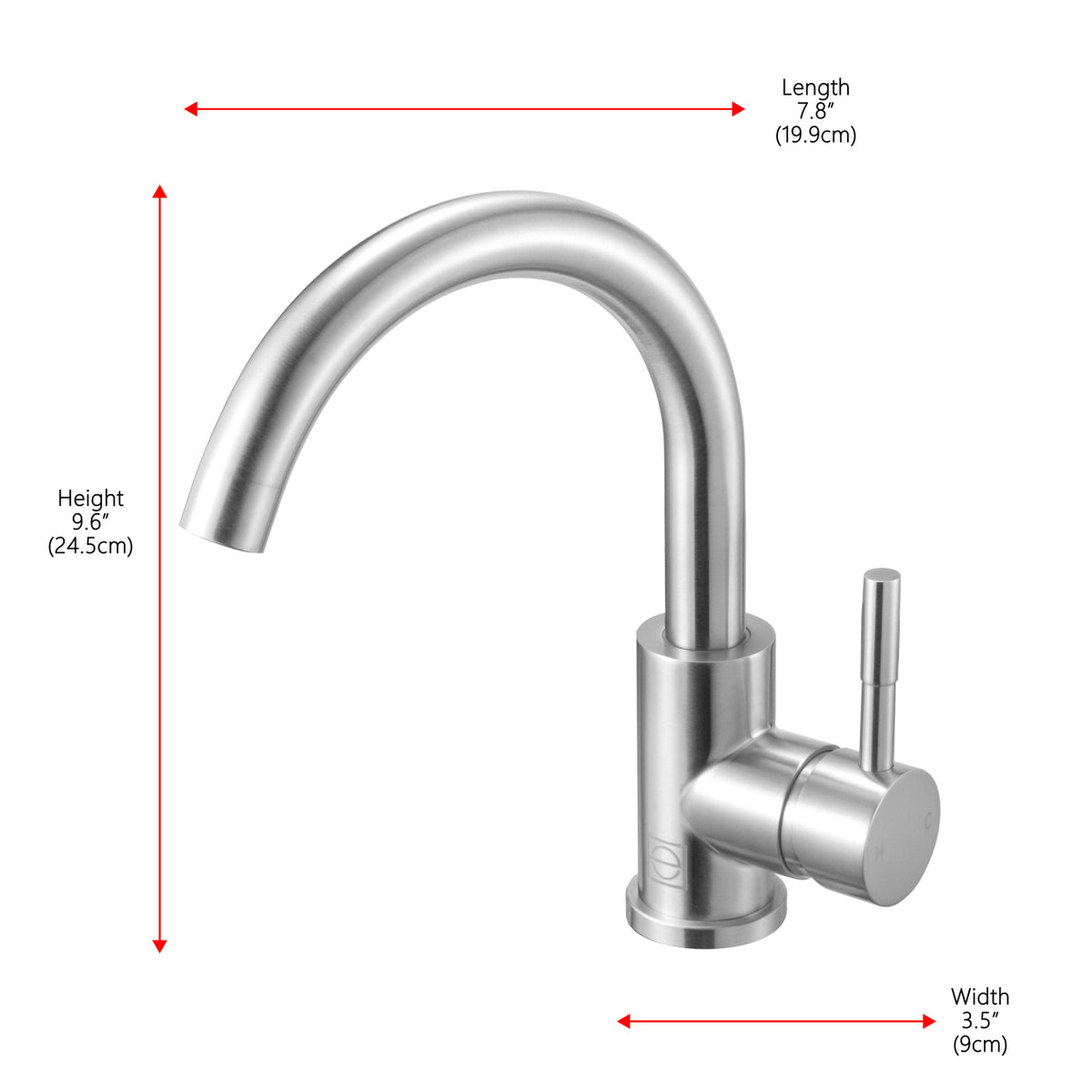 Louis Single Hole Single Handle Bathroom Faucet in Brushed Nickel