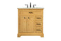 32 inch Single bathroom vanity in natural wood