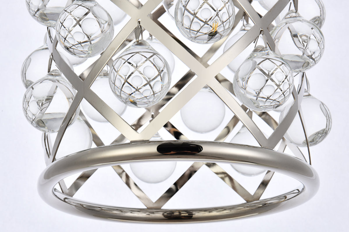 Madison 1 light polished Nickel Pendant Clear Royal Cut Crystal