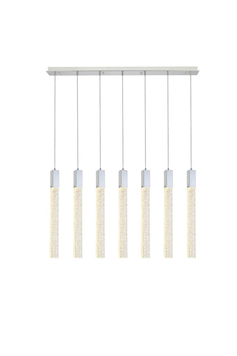 Weston 7 lights pendant in chrome