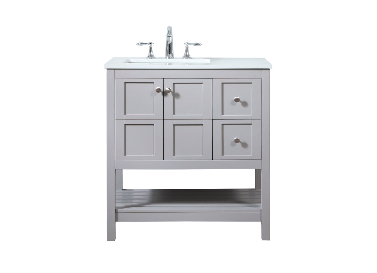 32 inch Single bathroom vanity in grey