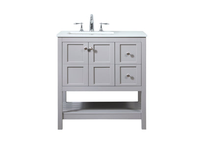 32 inch Single bathroom vanity in grey