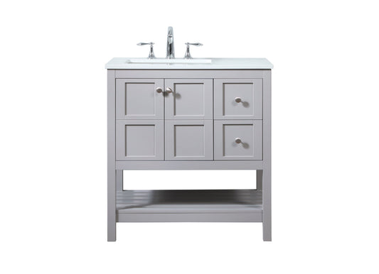 32 inch Single bathroom vanity in grey