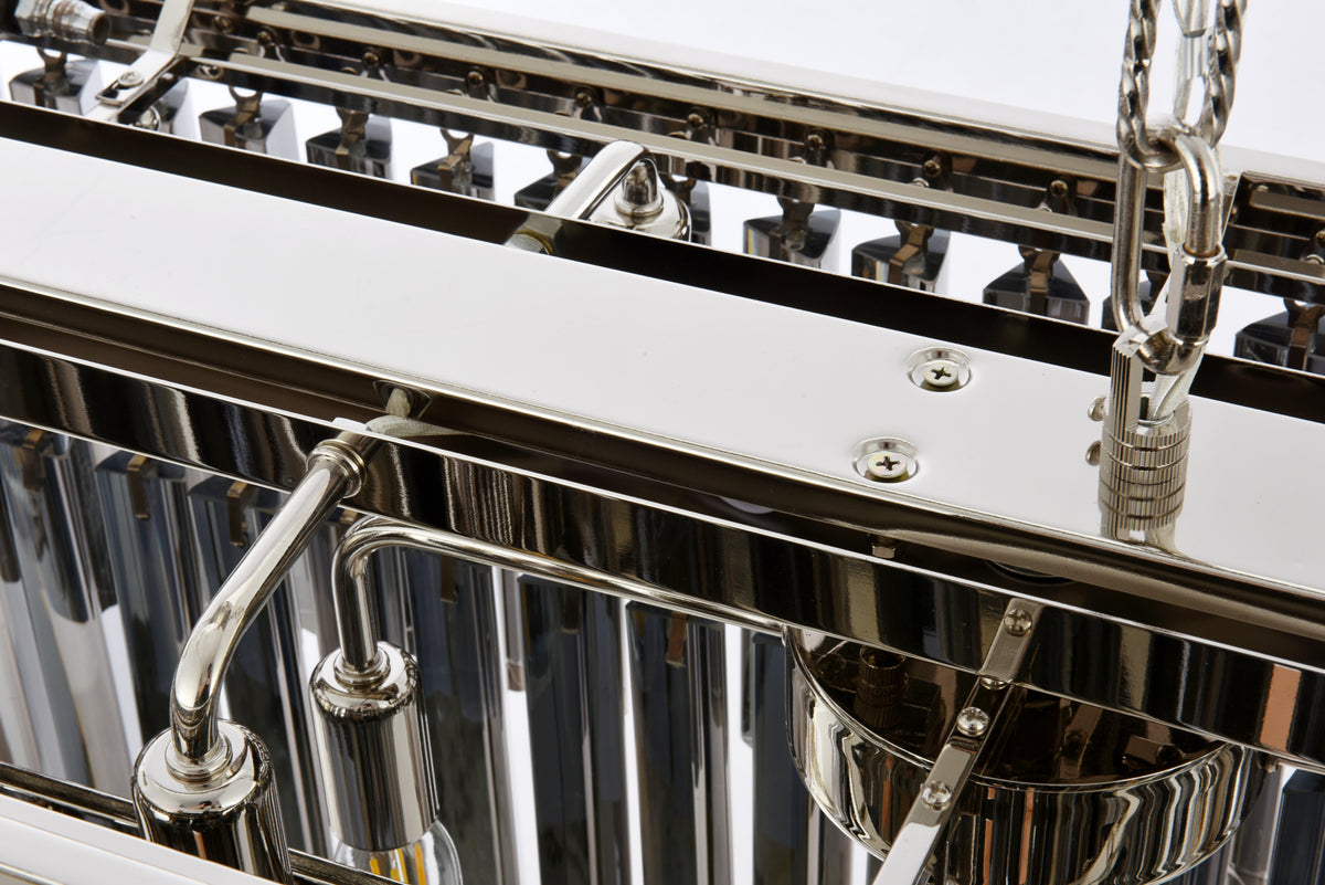 Sydney 12 light polished nickel Chandelier Silver Shade (Grey) Royal Cut Crystal