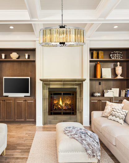 Chelsea 10 light polished nickel Chandelier Golden Teak (Smoky) Royal Cut Crystal