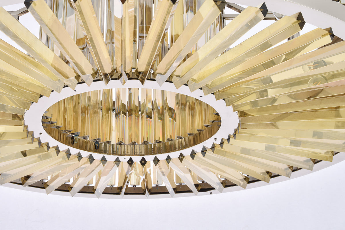 Chelsea 10 light polished nickel Chandelier Golden Teak (Smoky) Royal Cut Crystal