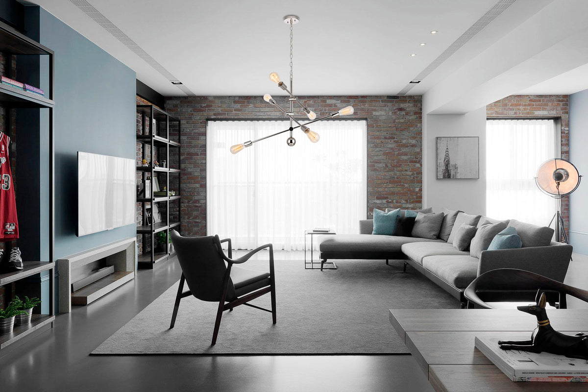 Axel 6 Lights polished Nickel Pendant