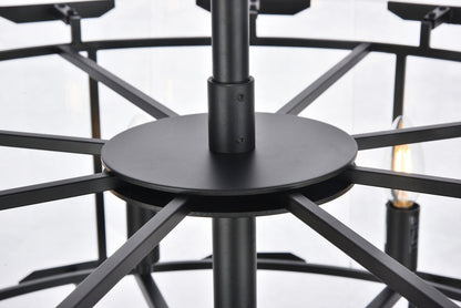 Monaco 8 light Flat Black (Matte) Chandelier Clear Glass Crystal