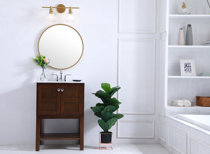 Collier 2 light Brass and Clear glass Wall sconce