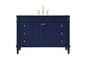 48 inch Single bathroom vanity in blue