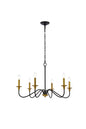 Rohan 30 inch chandelier in matte black and brass