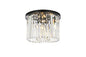 Sydney 6 light Matte Black Flush Mount Clear Royal Cut Crystal