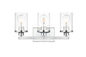 Saanvi 3 light Chrome and Clear Bath Sconce