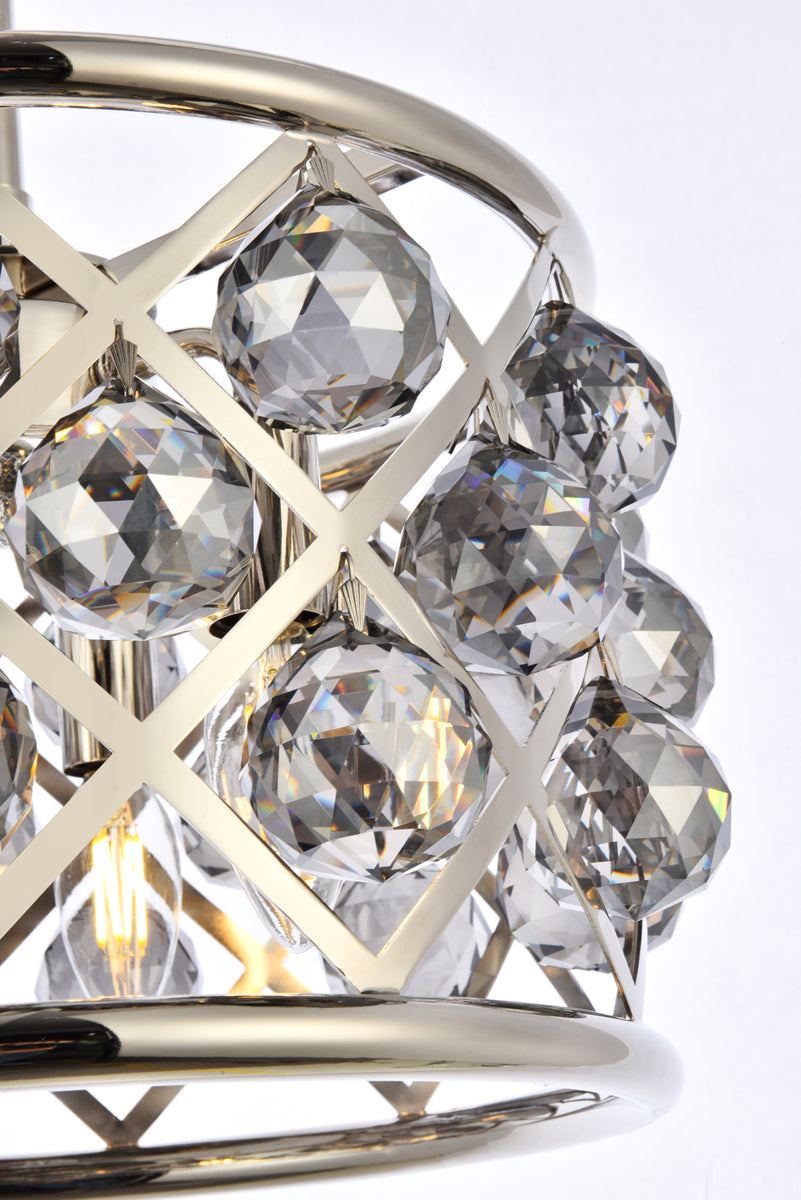 Madison 3 light polished Nickel Pendant Silver Shade (Grey) Royal Cut Crystal