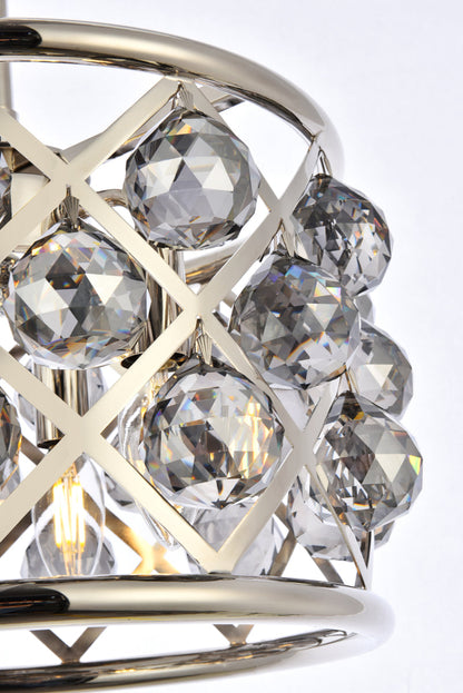 Madison 3 light polished Nickel Pendant Silver Shade (Grey) Royal Cut Crystal