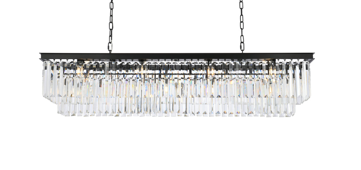 Sydney 12 light Matte Black Chandelier Clear Royal Cut Crystal