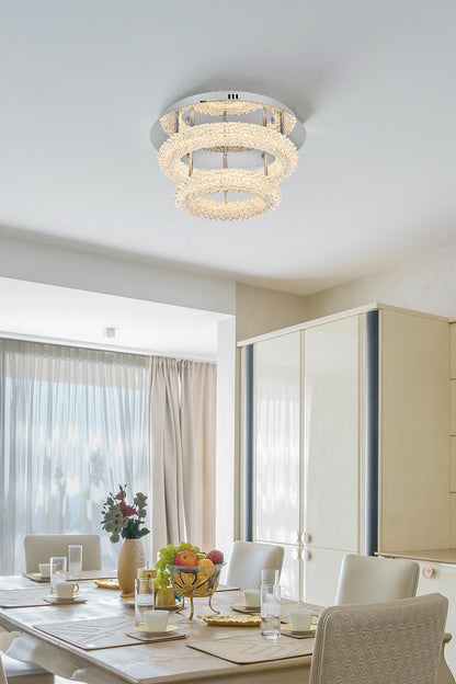 Bowen 18 inch Adjustable LED Flush Mount in Chrome