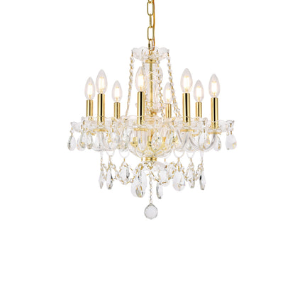 Princeton 8 light Gold Chandelier Clear Royal Cut Crystal