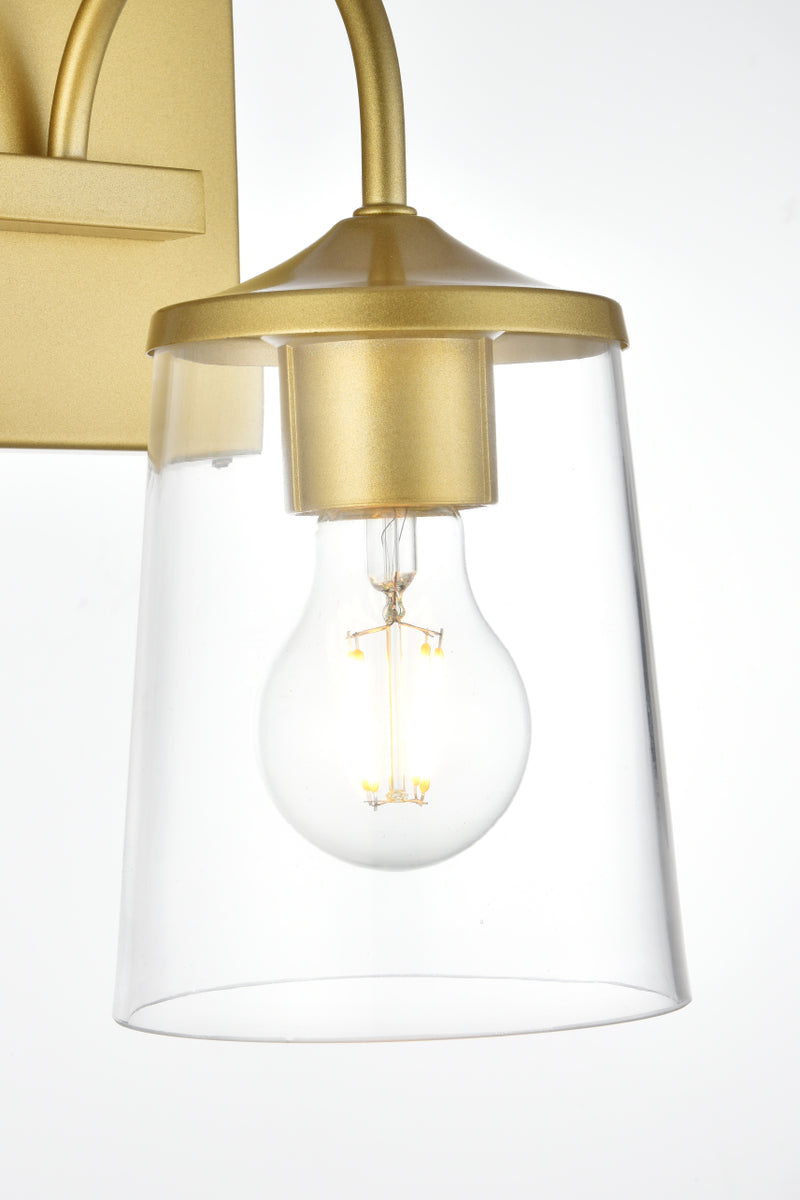 Avani 1 light Brass and Clear Bath Sconce