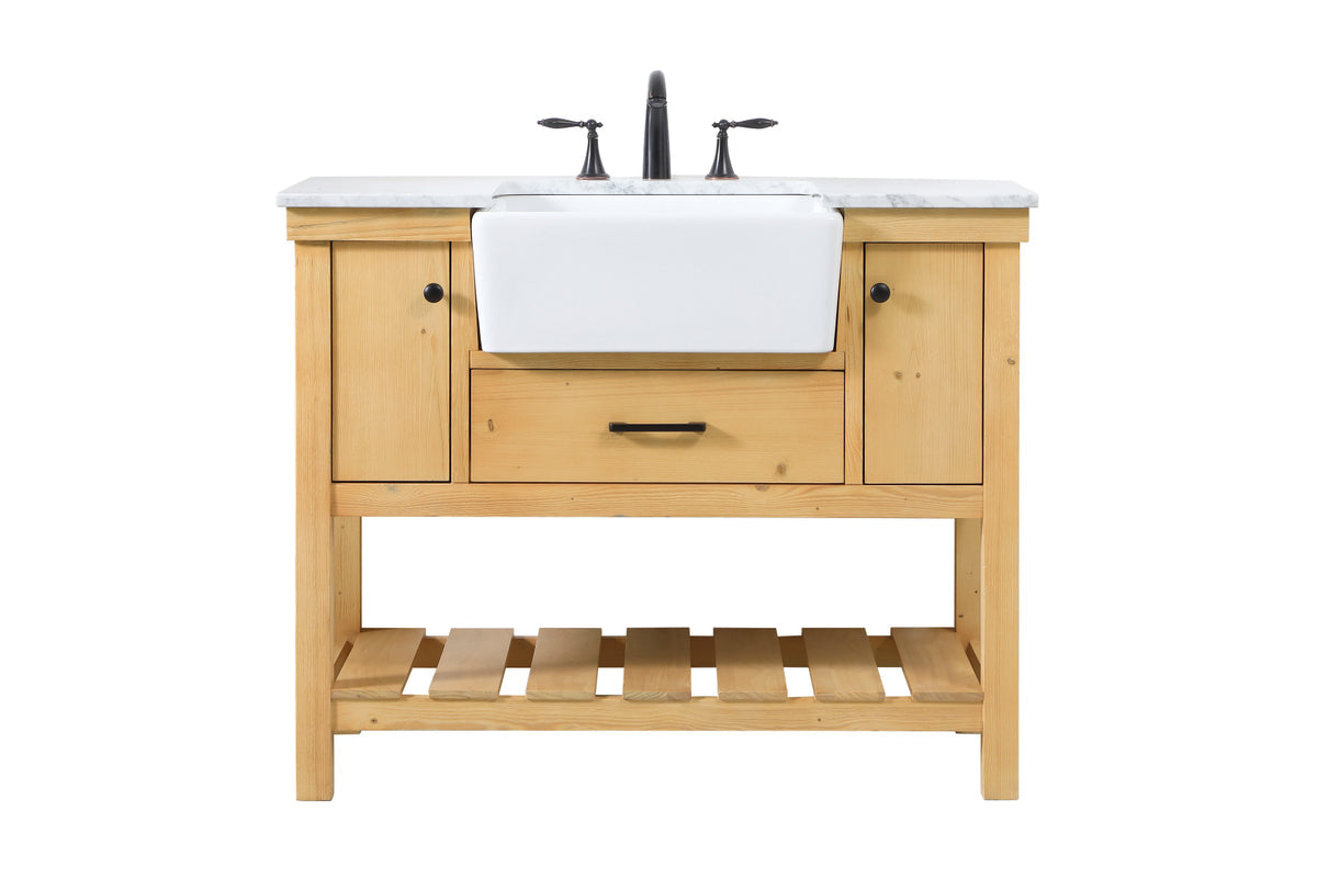 42 inch Single bathroom vanity in natural wood