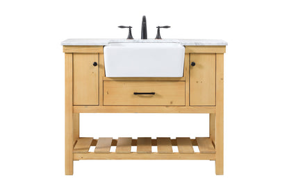 42 inch Single bathroom vanity in natural wood