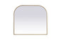Metal Frame Arch Mirror 42x38 Inch in Brass
