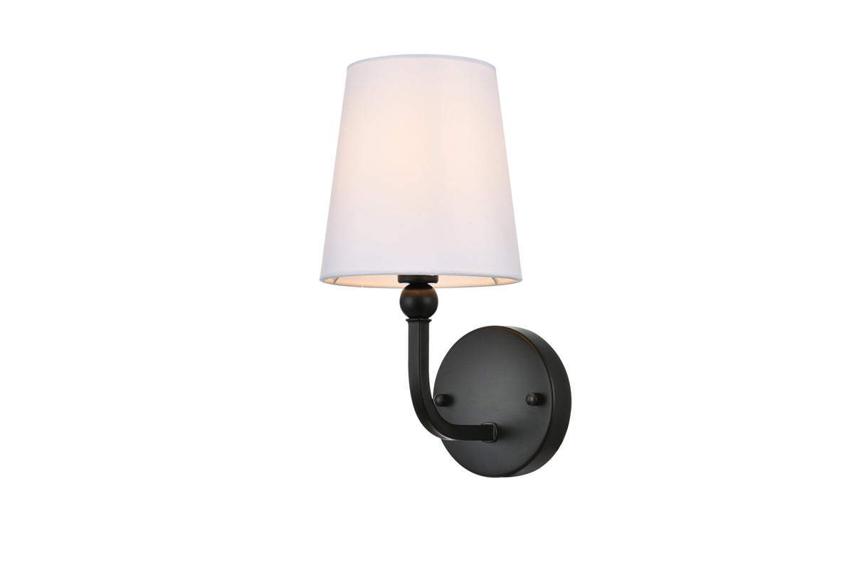 Colson 1 light Black and Clear Bath Sconce