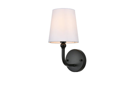 Colson 1 light Black and Clear Bath Sconce