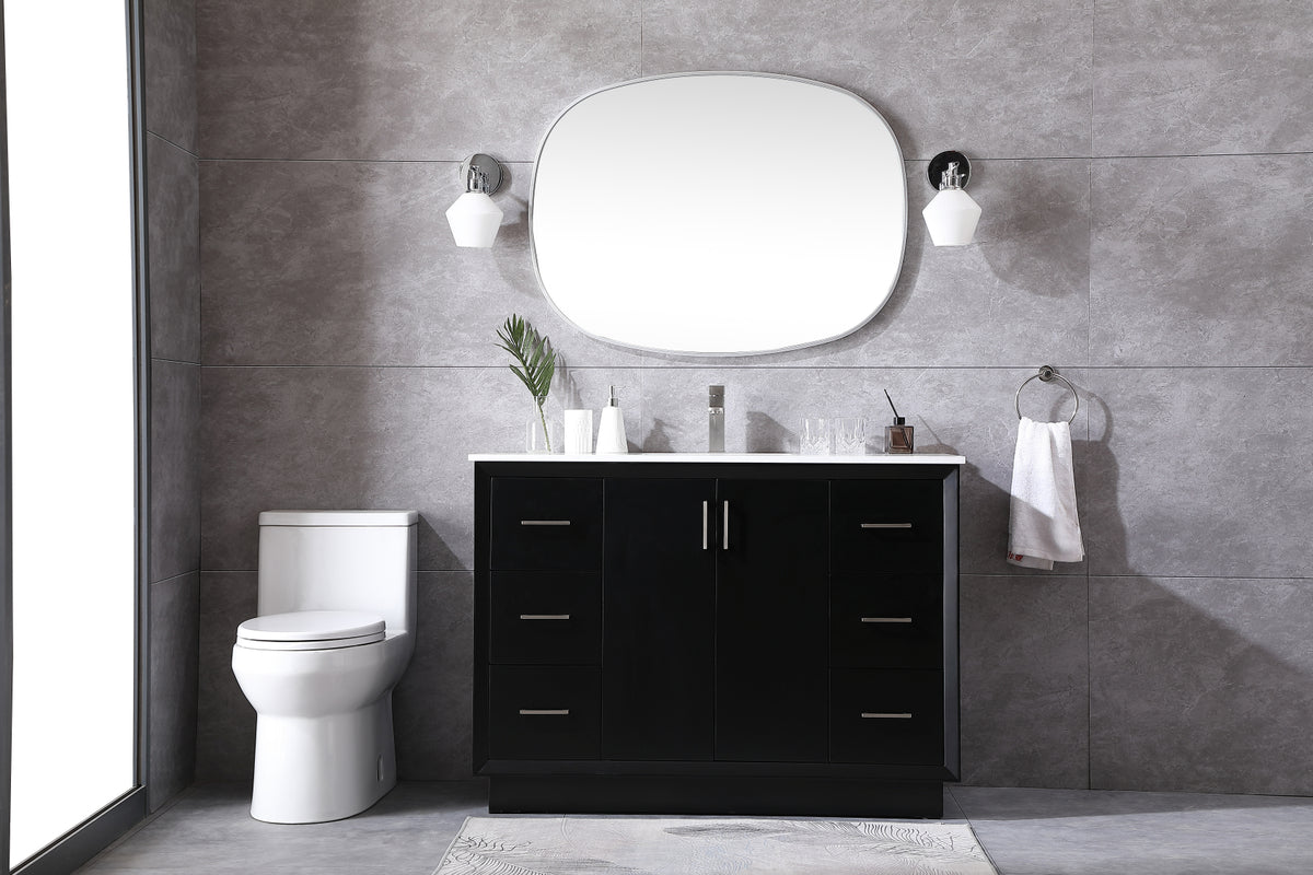 48 Inch SIngle Bathroom Vanity In Black