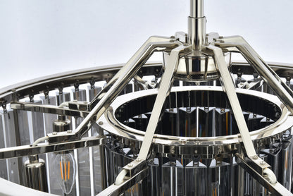 Chelsea 8 light polished nickel Chandelier Silver Shade (Grey) Royal Cut Crystal