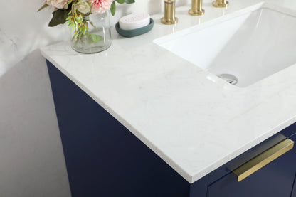 36 inch Single bathroom vanity in blue