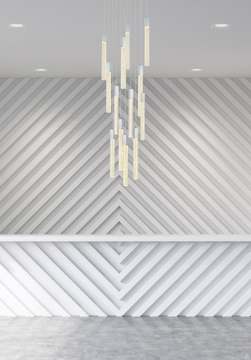 Weston 13 lights pendant in chrome