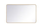 Soft corner metal rectangular mirror 30x48 inch in Brass