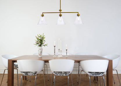 Mera 3 lights brass pendant