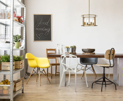 Agnys 4 lights pendant in brass