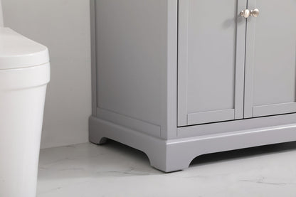 36 inch Single bathroom vanity in grey with backsplash