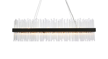 Dallas 48 inch rectangle crystal pendant in black