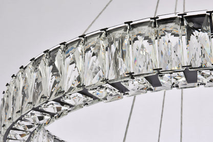 Monroe 28 inch LED double ring chandelier in black